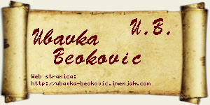 Ubavka Beoković vizit kartica